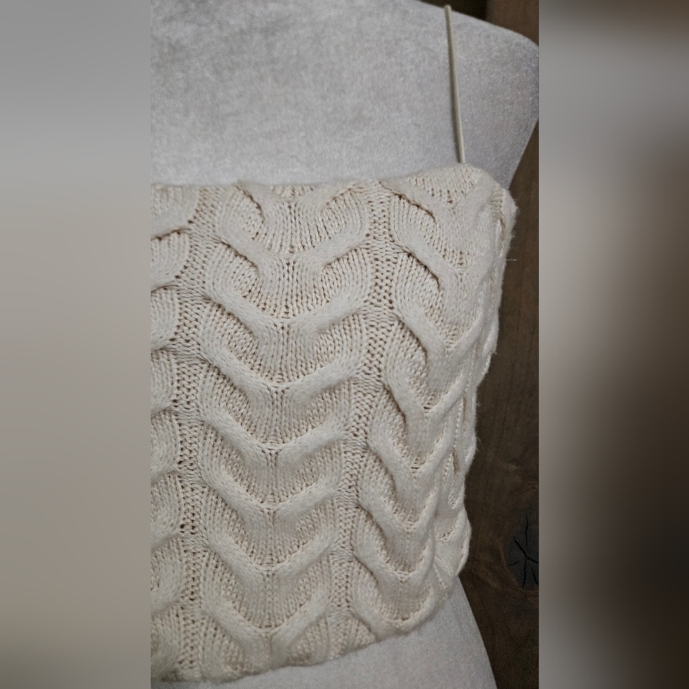 ZARA Cable Knit Cropped Stretch Sleeveless Top In Cream. Size Medium NWT - Picture 12 of 15